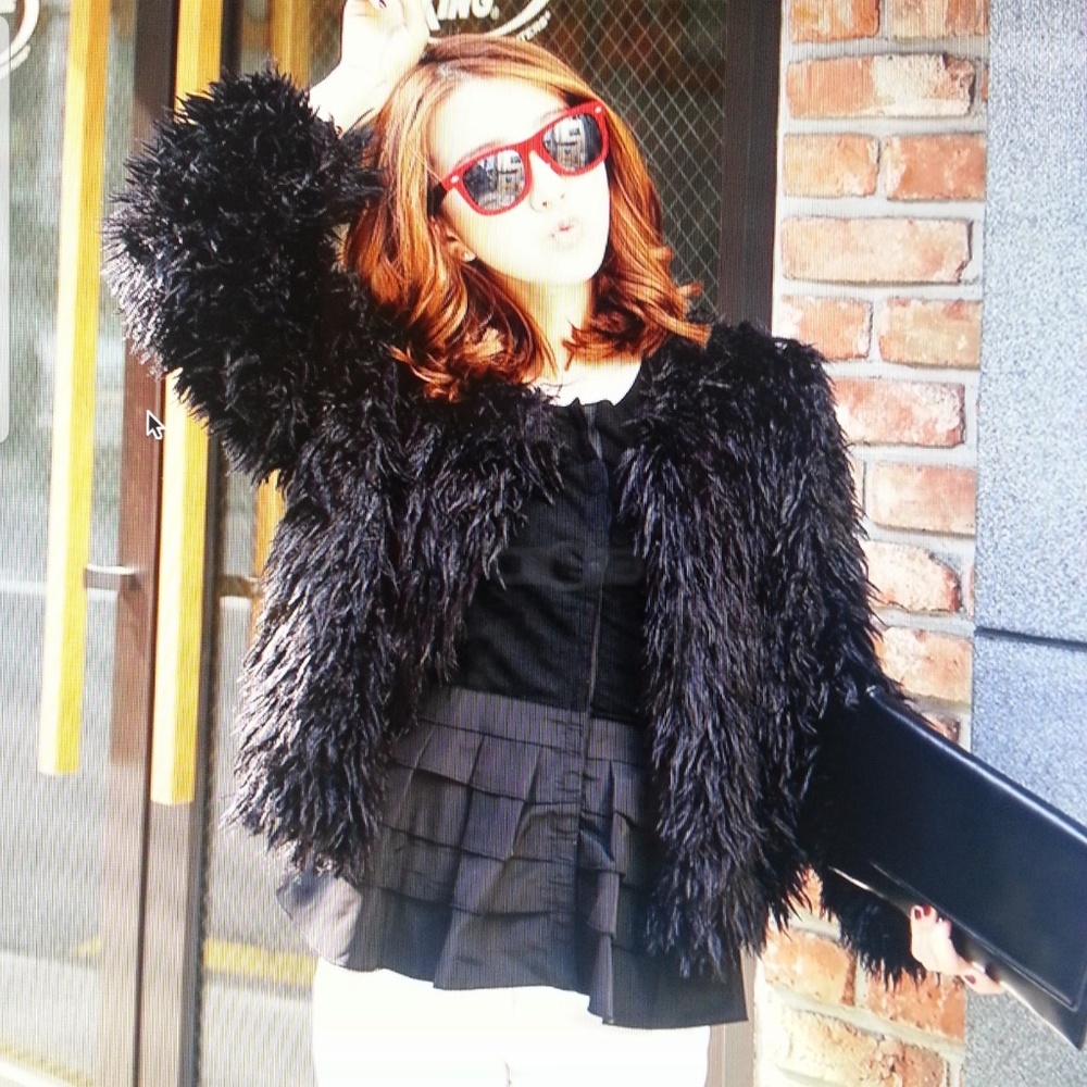 Faux fur black jacket